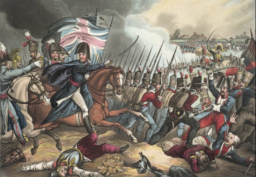 The Battle of Waterloo in The wars of Wellington, a narrative poem by Dr Syntax illustrated by W Heath and JC Stadler (1819)